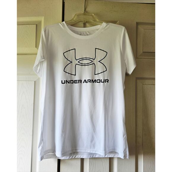 Under Armour Velocity Women's White Activewear Tee T Shirt Large - Picture 1 of 6